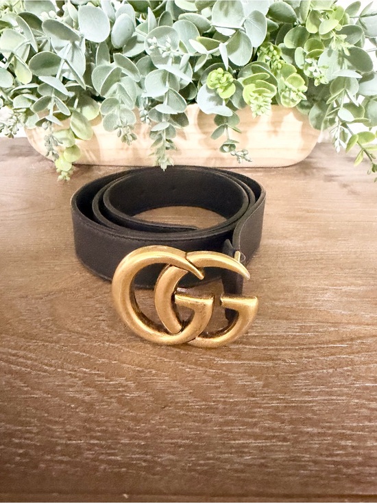 Gucci Accessories - Gucci Black Leather Belt with Gold Double G Buckle
